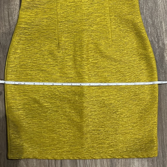 Yellow Green Chartreuse Bodycon Dress - Size S - Picture 9 of 10